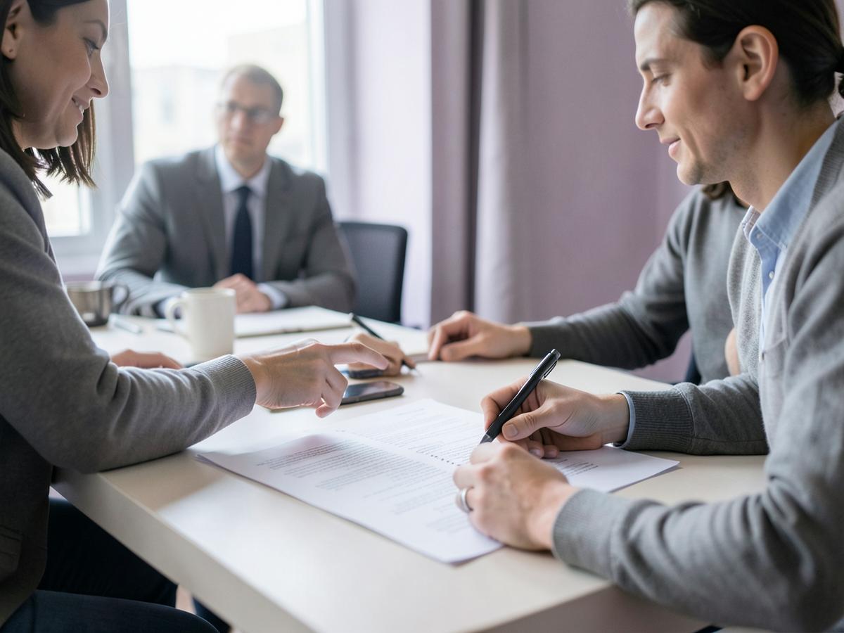 Facilitator working with a small group during a workplace training session